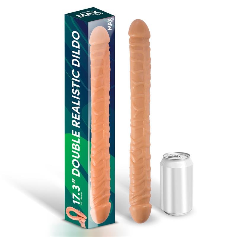 MAX &amp; CO Trent Ρεαλιστικό Διπλό Dildo Flesh 17,3" – 44 cm