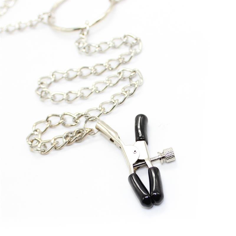 LATETOBED BDSM LINE Μεταλλικά Μανταλάκια Θηλών & Κλειτορίδας με Αλυσίδα